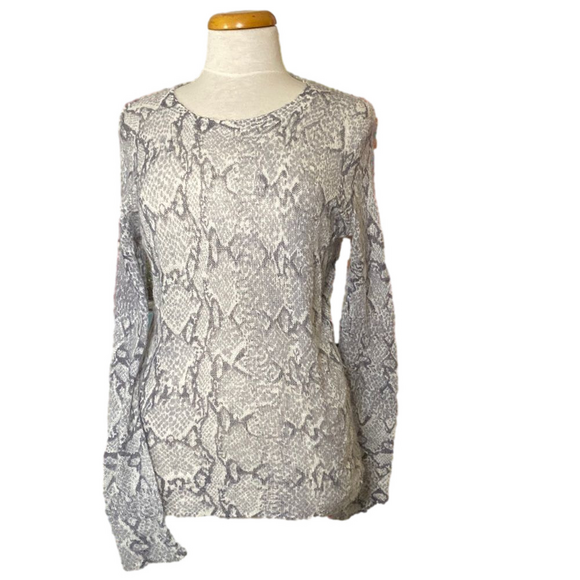 🌹Gray Wool Sweater🌹 Python Snake Print - Picture 1 of 5